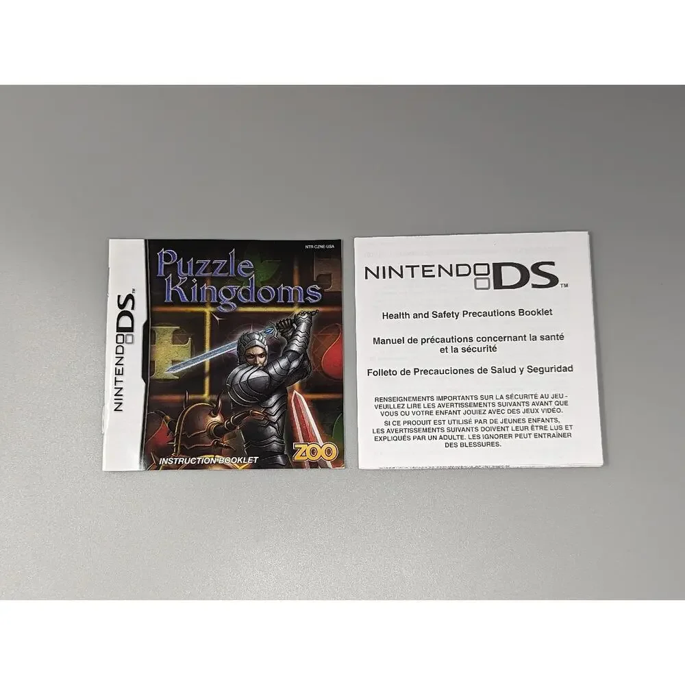 Puzzle Kingdoms Nintendo DS Replacement Case & Manual Only No Game